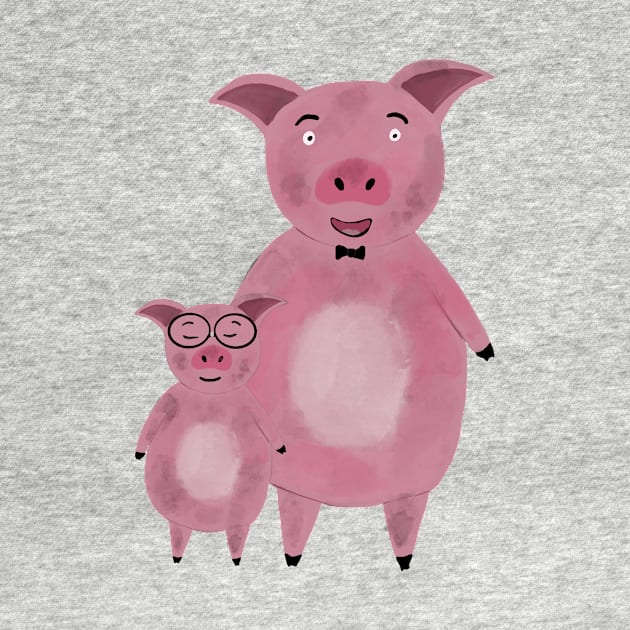 piggy dad and son by Treasuredreams